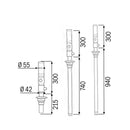 MecLube pneum oliepomp 3:1, Mod,503, L=740mm