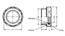 Brass oil level window type 240/MS - 3/4 BSP with hexagon