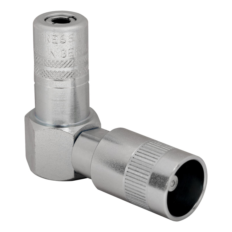 Pressol Angled grease coupler with quick-coupler