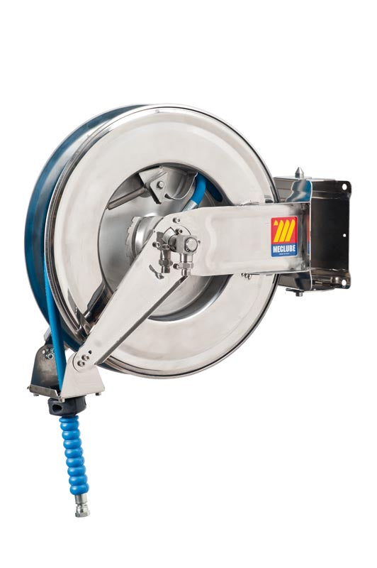 MecLube open hose reel stainless steel with 15 mtr 3/8 hose
