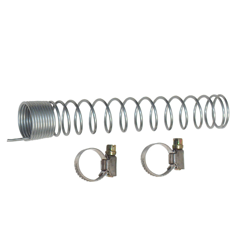 Pressol anti-kink spring with 2 hose clamps