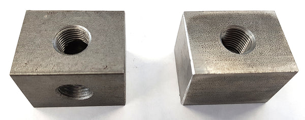 Grease nipple block 1-hole, angled, G1/4, stainless steel 304, 30mm + mounting hole