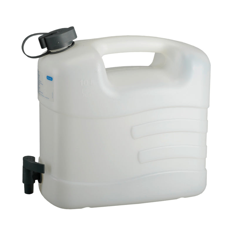 Pressol white plastic  jerrycan 10l + drain tap