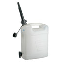 Pressol white plastic jerrycan 15l + drain tap + flex.spout