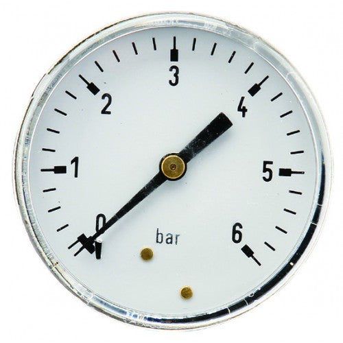 Pressure gauge 0-6 bar - Ø63, 1/4 BSP rear connection