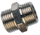 Double nipple 1/2 BSP nickel plated brass