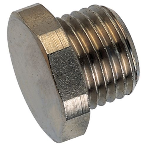 Brass plug 1/4 BSP hexagon socket. and O-ring