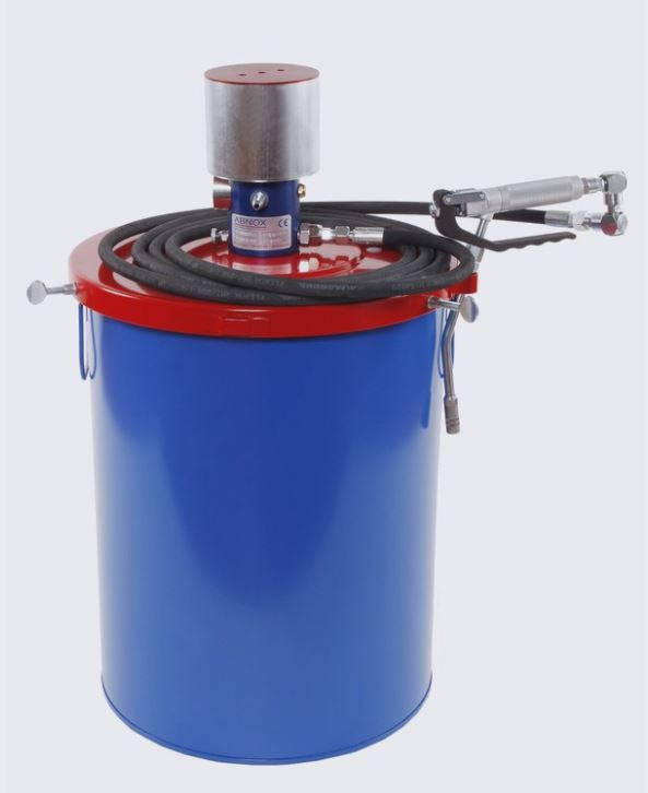 ABNOX pneum vatpomp (60:1) / 25 kg vaten, bestaande uit
