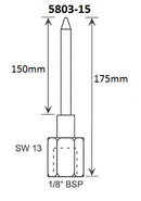 Needle nozzle / straight injet 1/8 BSP L = 150mm