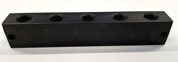 Anodized aluminum block 5-fold - 1/8 BSP