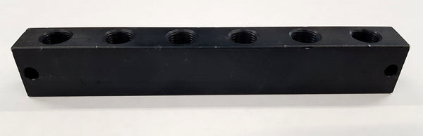 Anodized aluminum block 6-fold - 1/8 BSP