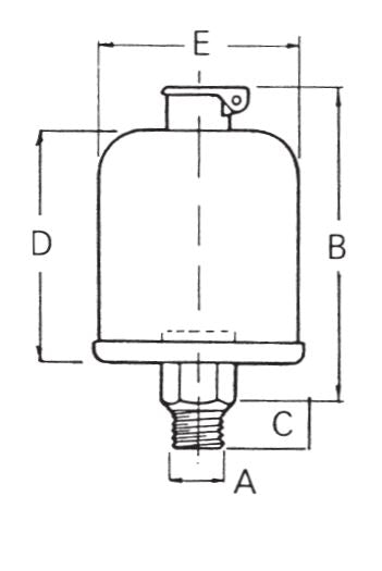 ADAMS oliereservoir - 63 ml - 1/4 BSP, Staal - Kunststof