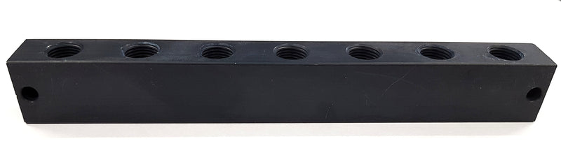 Anodized aluminum block 7-fold - 1/8 BSP complete