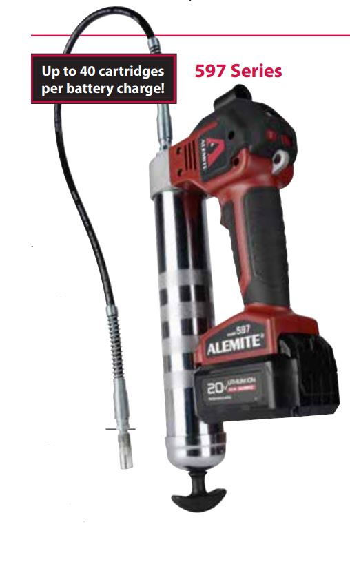 Alemite 20V Li-ion battery grease gun with 2 batteries (4000 mAh)