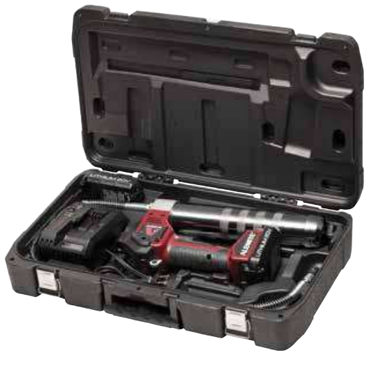 Alemite 20V Li-ion battery grease gun with 2 batteries 2.5Ah (2500mA)