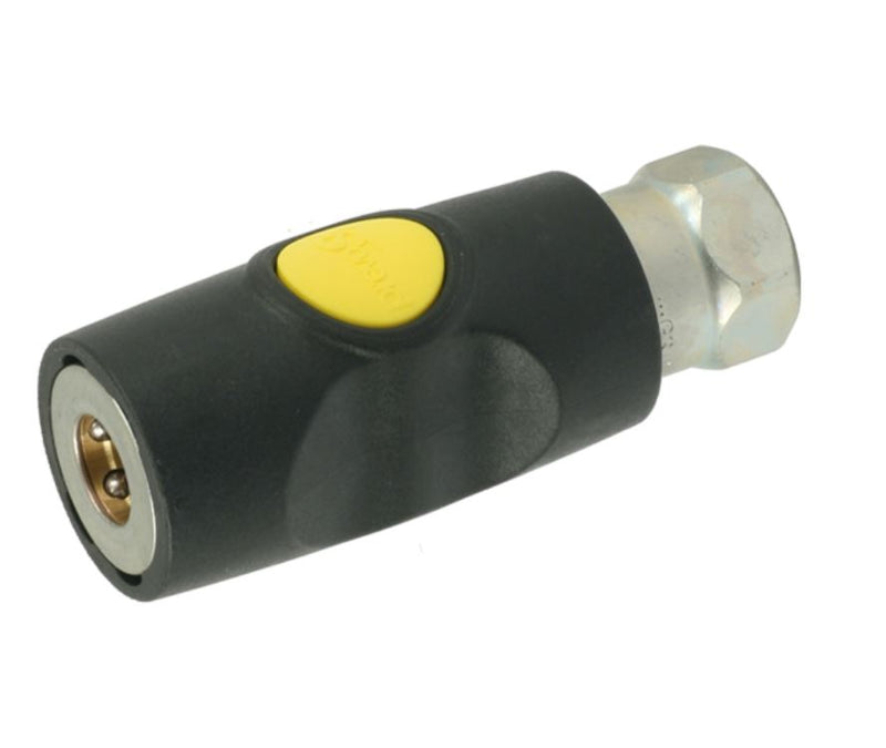 Safety air coupler yellow 1/4 female 