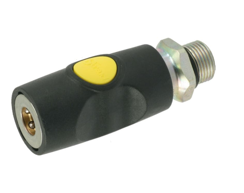 Safety air coupler yellow 1/4 male