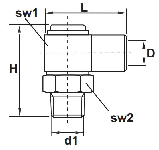 Angled swivel brass head M10x1 female - M10x1 male