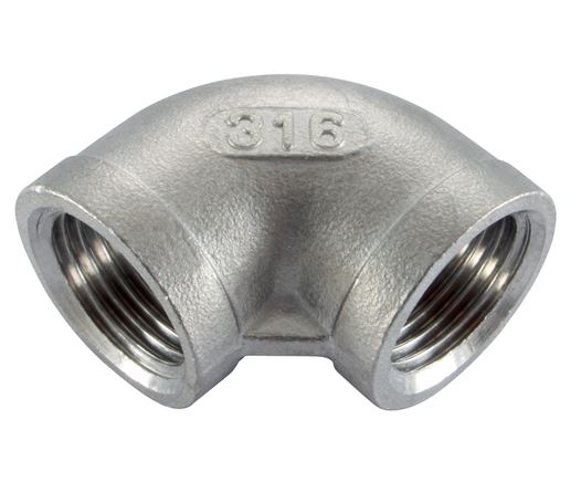 Elbow 90 ° with BSP female thread 4 stainless steel 316