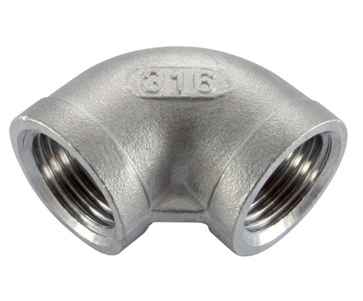 Knie 90° met BSP binnendraad 1/8 RVS 316