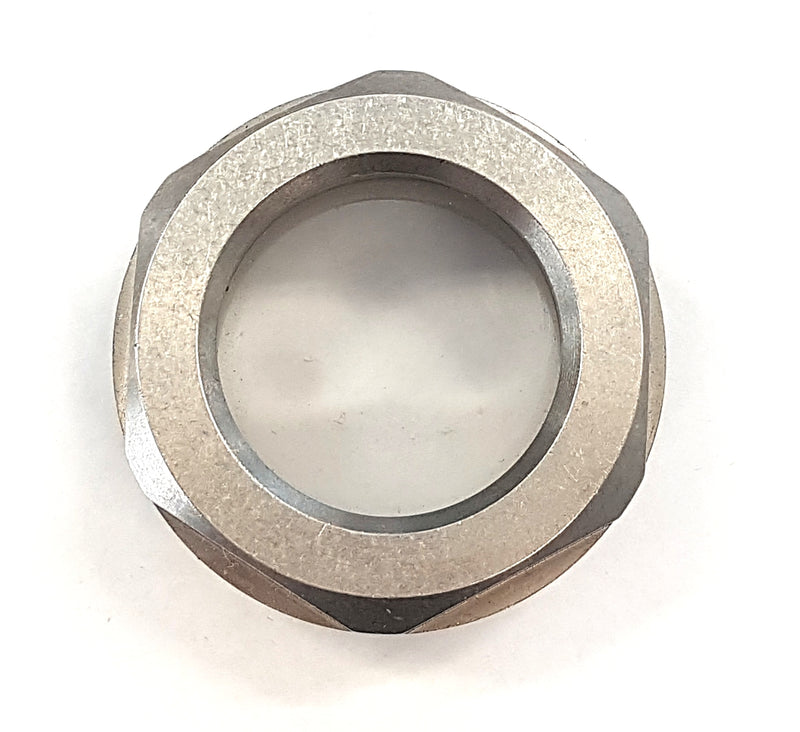 Oil level eye with natural glass - G1/2 BSP stainless steel 316