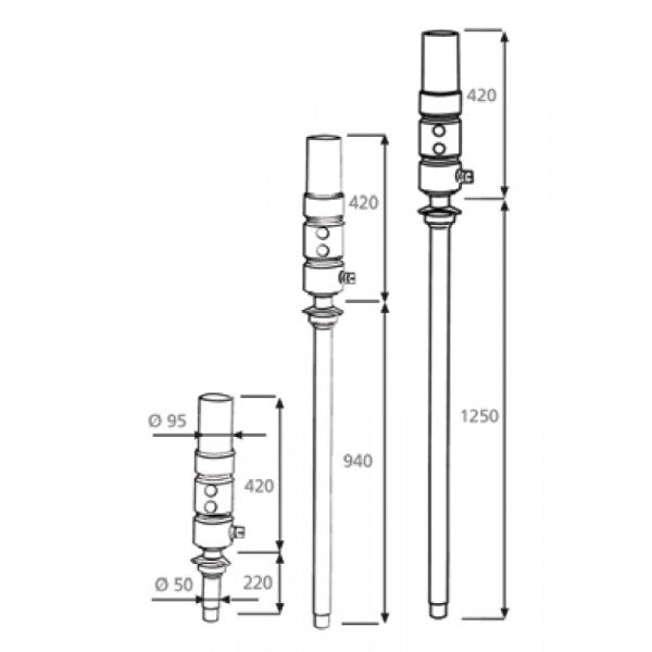 MecLube pneum oliepomp 3:1, Mod,803, wandmontage