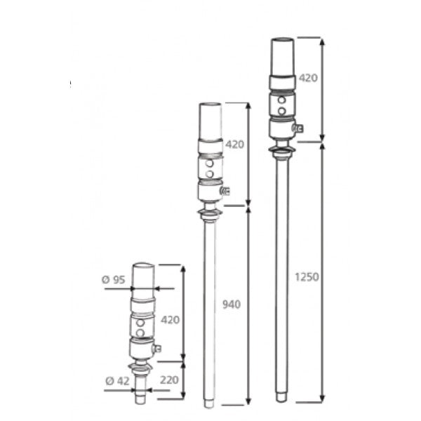 MecLube pneum oliepomp 5:1, Mod,805, wandmontage