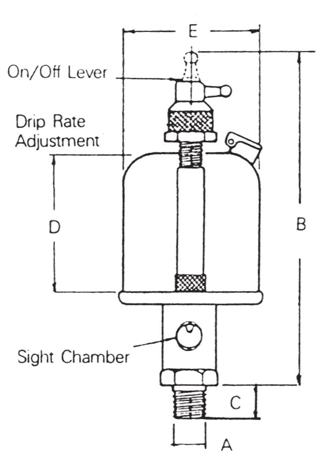 ADAMS oil dripper 3/8 NPT, 140 ml, Steel / Alum - Kunsts