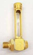 Brass right angle oil indicator OAS 125 x 1/4 with banjo