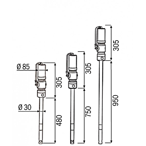 MecLube pneumatic barrel pump 100:1, 18-30kg