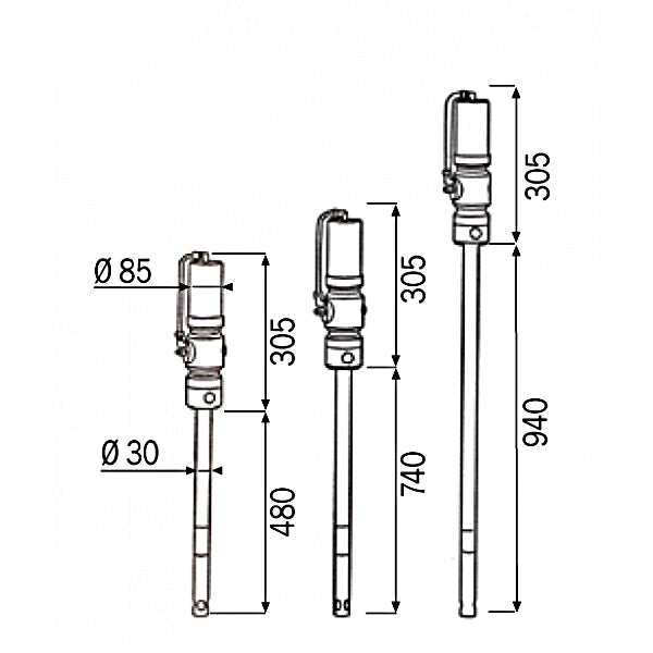 MecLube pneumatic barrel pump 14:1, 18-30kg