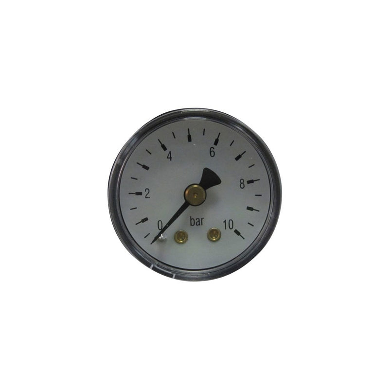 Pressure gauge 0-10 bar - Ø40, 1/8 BSP rear connection, steel