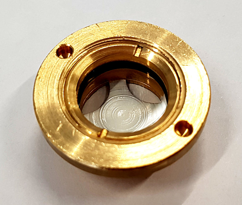Brass oil level eye type 240/TH - M42 x 1.5 tempax glass