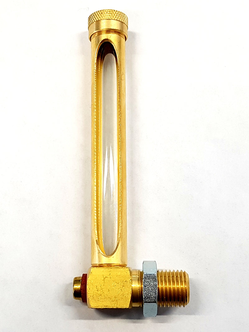 Brass right angle oil level indicator type 222 - 125 x 1/2 BSP