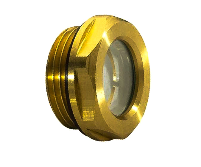 Brass oil level window type 240/MS - 3/4 BSP with hexagon