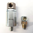 Dropsa right angle rotating coupling 1/4 BSP male x 1/8 BSP female