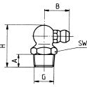 Hydraulic smeernippel SH3 - 1/8 gas RVS 303
