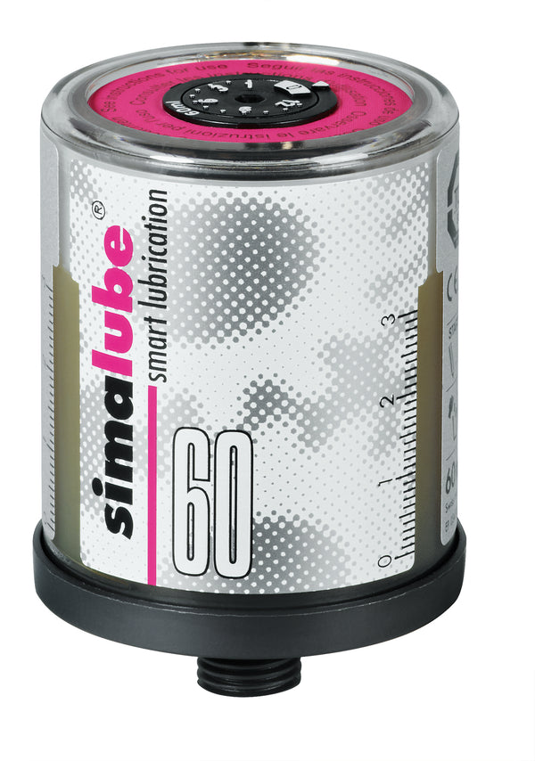 Simalube lubricator filled with universal grease with MOS2-60m